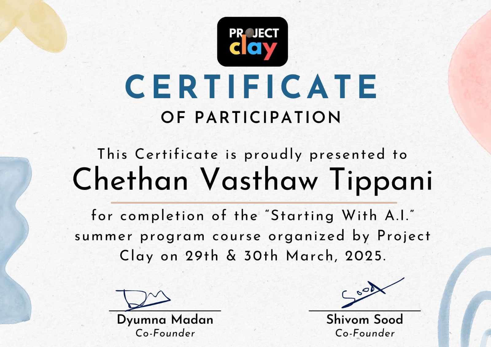 AI Project Clay Workshop